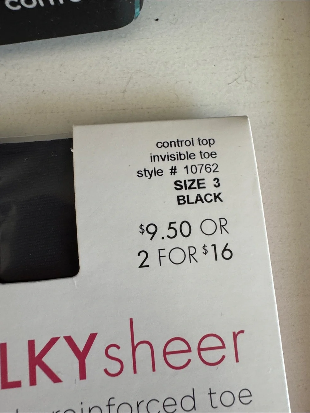 New Lot of 3 Hue size 3 control top pantyhose